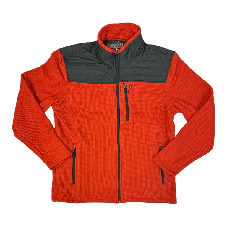 Free Country Men's Soft Full Zip Grid Fleece Jacket (Fire Brick