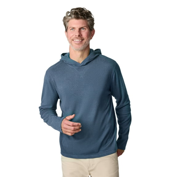 Free Country Men's Sueded Pique Long Sleeve Hoodie Midnight XL