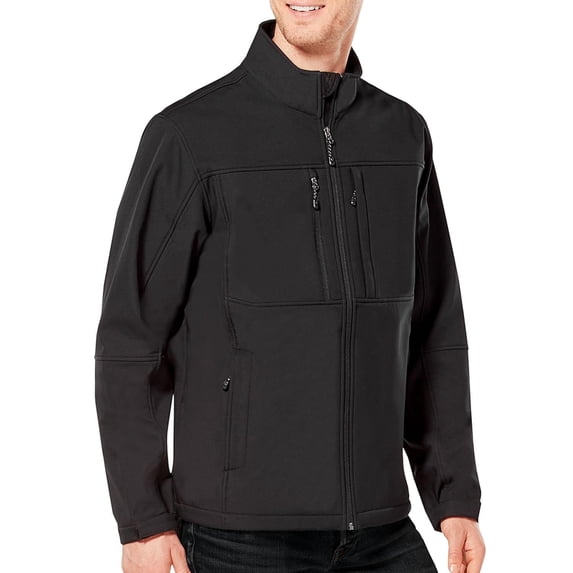 Free Country Men's Super Softshell Jacket in Jet Black, Small