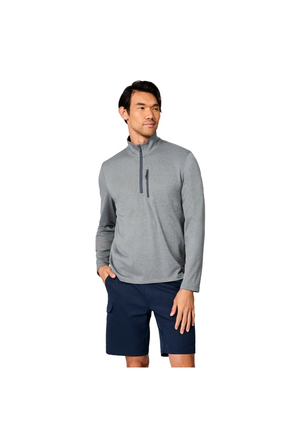 Men's Tech Double Face Quarter Zip Shirt Grey M