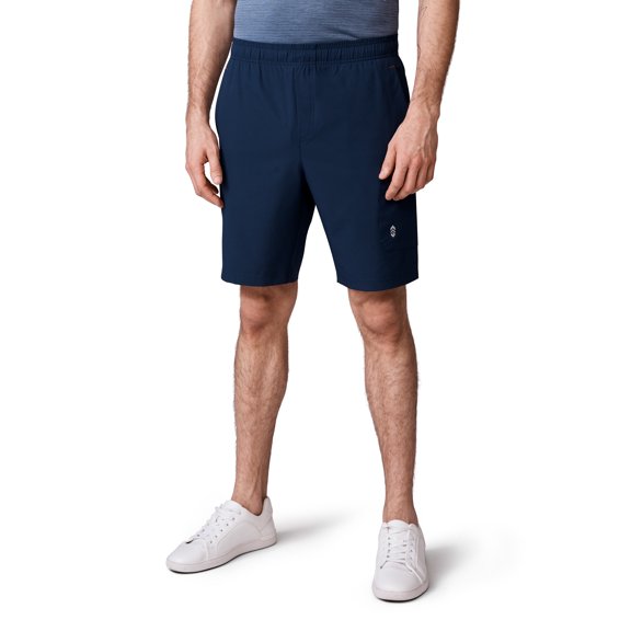 Free Country Athletic Men's Gym Workout Shorts Quick Dry with Pockets Running Stretch Tennis Basketball Shorts for Mens-Tech Stretch Short II-Navy-Size L