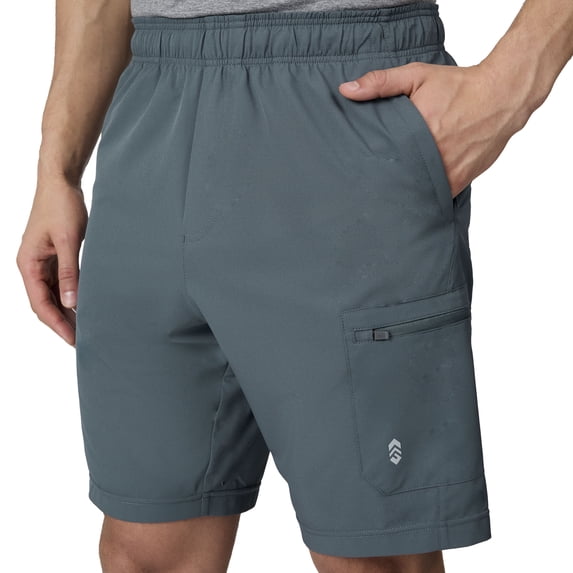 Free Country Athletic Men's Gym Workout Shorts Quick Dry with Pockets Running Stretch Tennis Basketball Shorts for Mens-Tech Stretch Short II-Seal-Size M