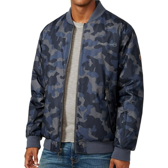 Free Country Mens Reversible Camo Bomber Jacket, Brown, XX-Large