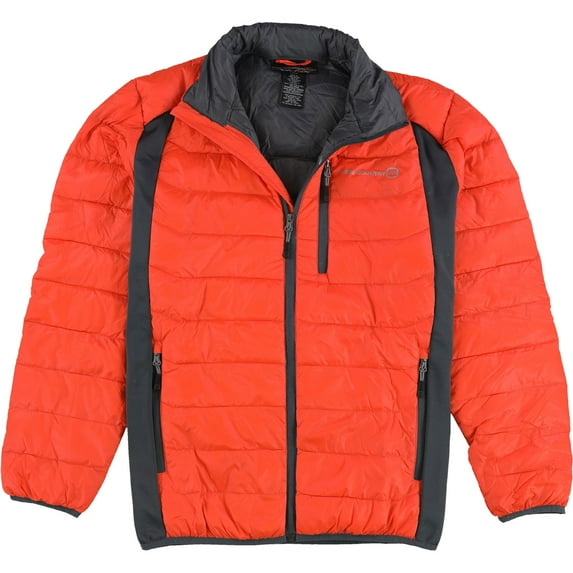 Free Country Mens Tech-Panel Down Puffer Jacket, Orange, XX-Large