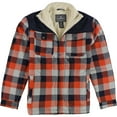 thumbnail image 1 of Free Country Mens Woodsman Sherpa Shirt Jacket, Orange, Small, 1 of 2