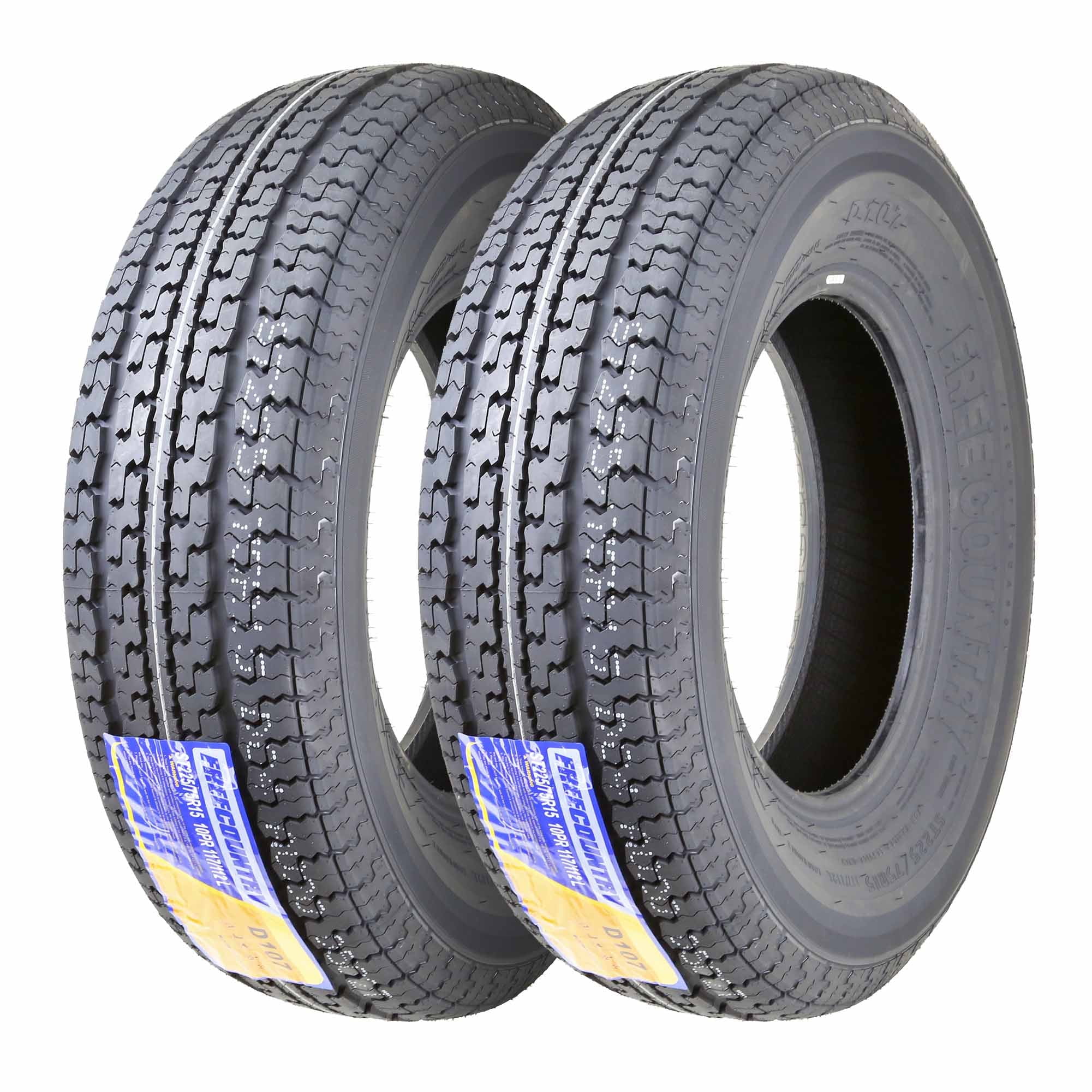 Free Country New Premium Trailer Radial Tires ST 225/75R15 10 Ply Load Range E, Set 2