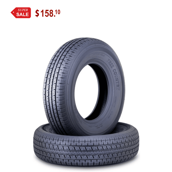 Free Country New Premium Radial ST 225/75R15 10 Ply Load Range E Trailer Tires, Set of 2