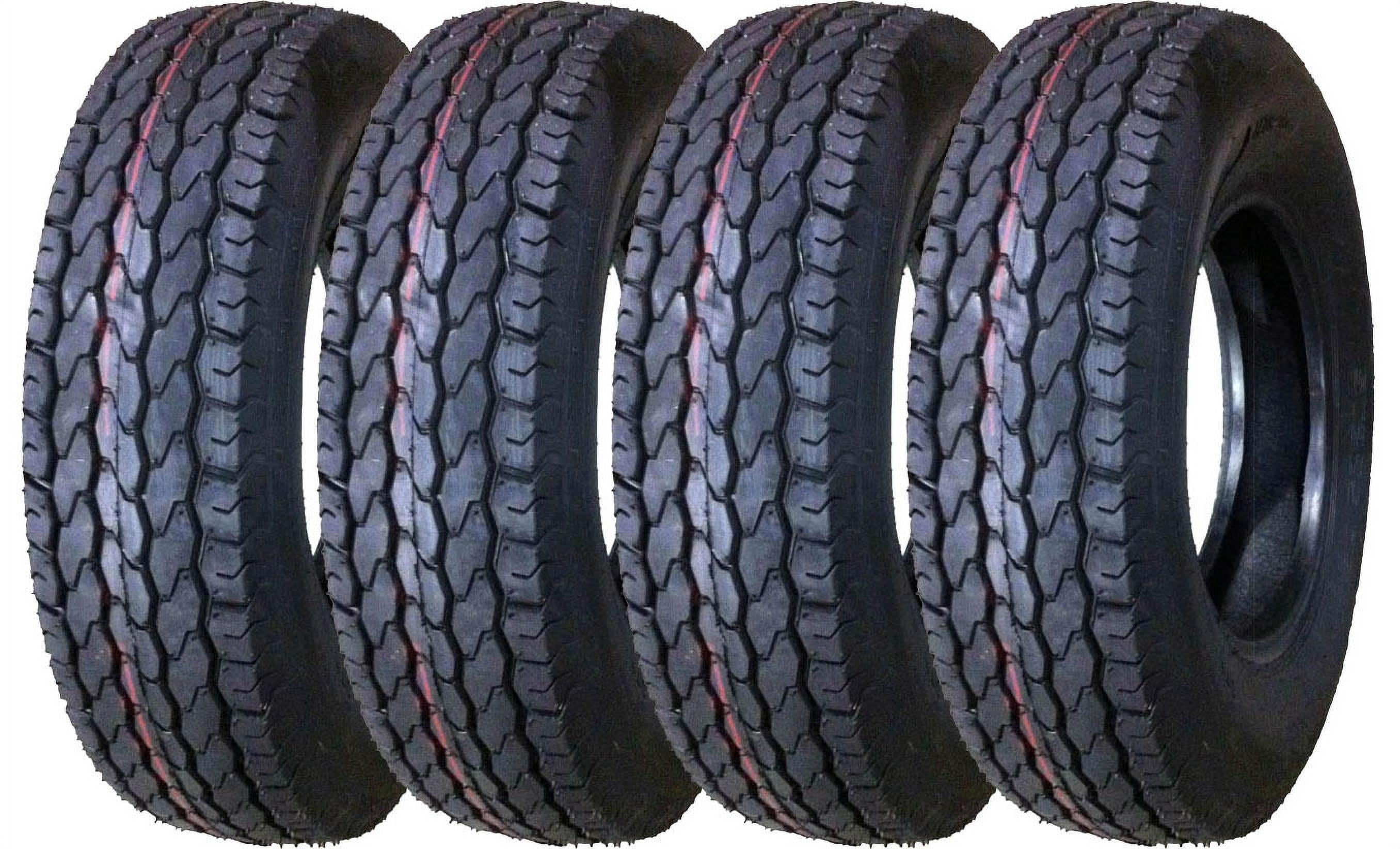 Free Country New Premium Trailer Tires ST225/75D15 Bias Deep Tread - 11022, Set 4