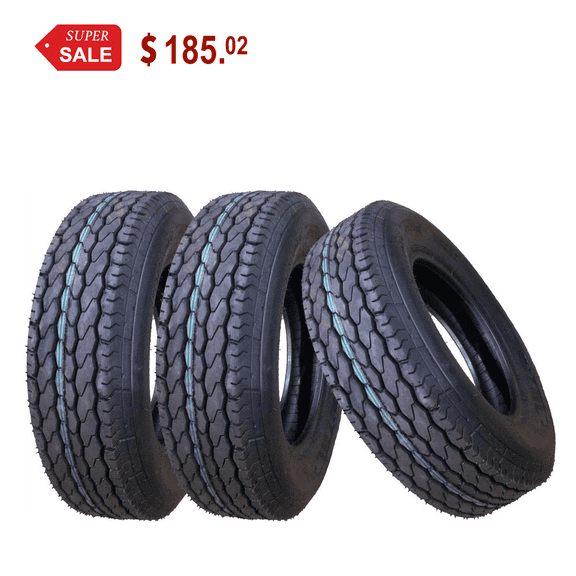 Free Country New Trailer Tire ST205/75D15 15" F78-15 Bias 6PR 11021, Set 3