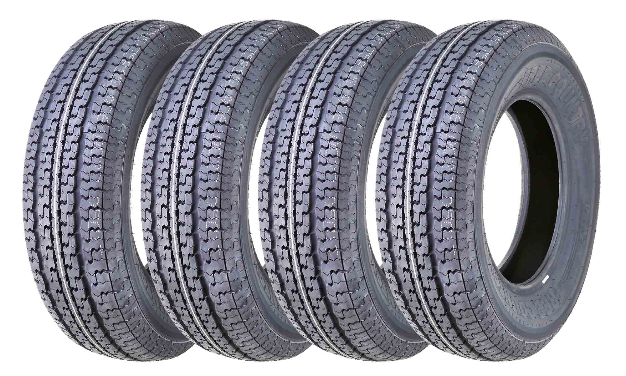 Free Country Heavy Duty Trailer Tires ST175 80R13 Radial Load Range C w ...