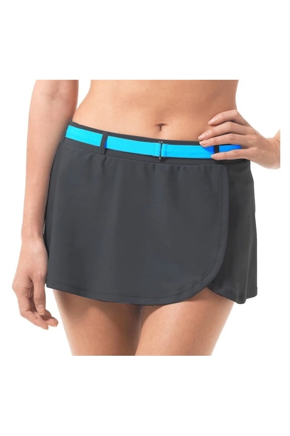 Steel & Blue Belted Swim Skirt Bottom Swimwear Plus Size 2X (20W/22W)
