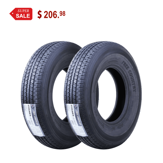 Free Country Trailer Tire ST 235/85R16 12PR Load Range F Steel Belted Radial w/Scuff Guard, Set 2