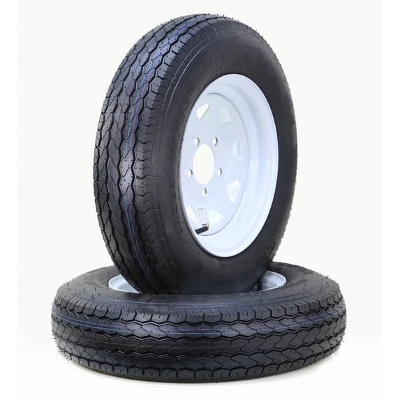 Free Country Trailer Tire Wheel Assembly ST175/80D13 6-Ply C 91L 5 Lug on 4.5" PCD White Spoke Rim ,SET 2