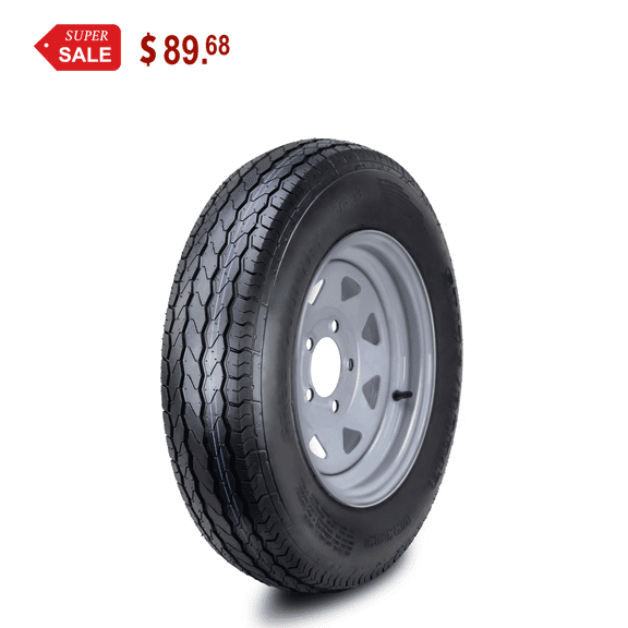 Free Country Wheel Assembly ST175/80D13 8-Ply D 96L 5 Lug on 4.5" PCD Silver Spoke Rim Trailer Tire