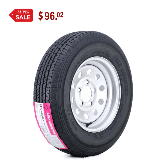 Free Country Trailer Tire Wheel Assembly ST175/80R13 6-Ply C 91M 5 Lug on 4.5" PCD White Spoke Rim