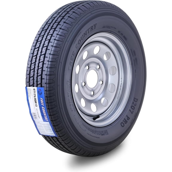 Free Country Trailer Tire Wheel Assembly ST175/80R13 8-Ply D 97M 5 Lug on 4.5" PCD Silver Mod Rim