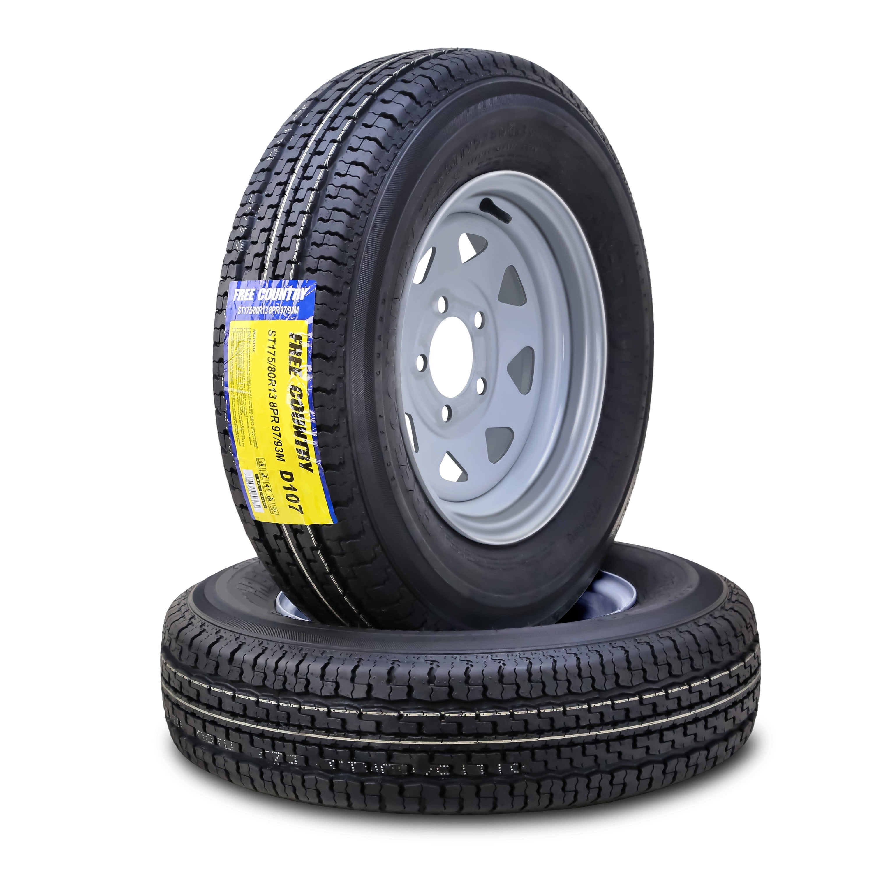Free Shipping! Free Country Trailer Tire Wheel Assembly ST175/80R13 8 ...