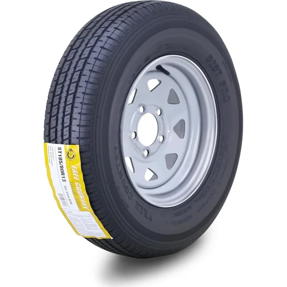 Free Country Wheel Assembly ST185/80R13 8-Ply D 99M 5 Lug on 4.5" PCD Silver Spoke Rim Trailer Tire