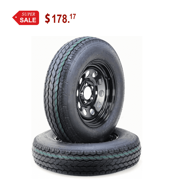 Free Country Trailer Tire Wheel Assembly ST205/75D15 6-Ply C 101L 5 Lug on 4.5" PCD Mod Rim ,SET 2