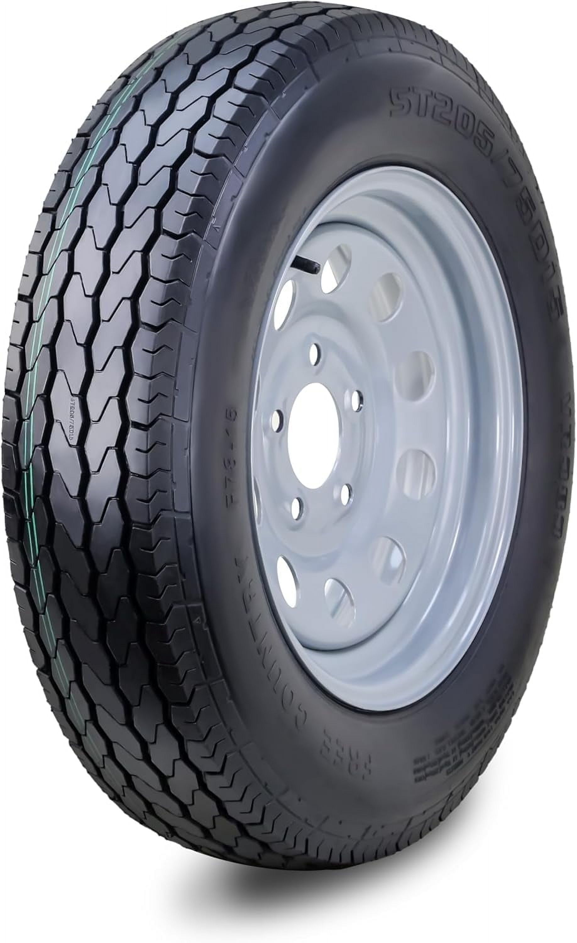 Free Country Trailer Tire And Rim - ST205/75D15, 6-Ply, Silver Mod Wheel, 5 Lug On 4.5" PCD, Load Range C