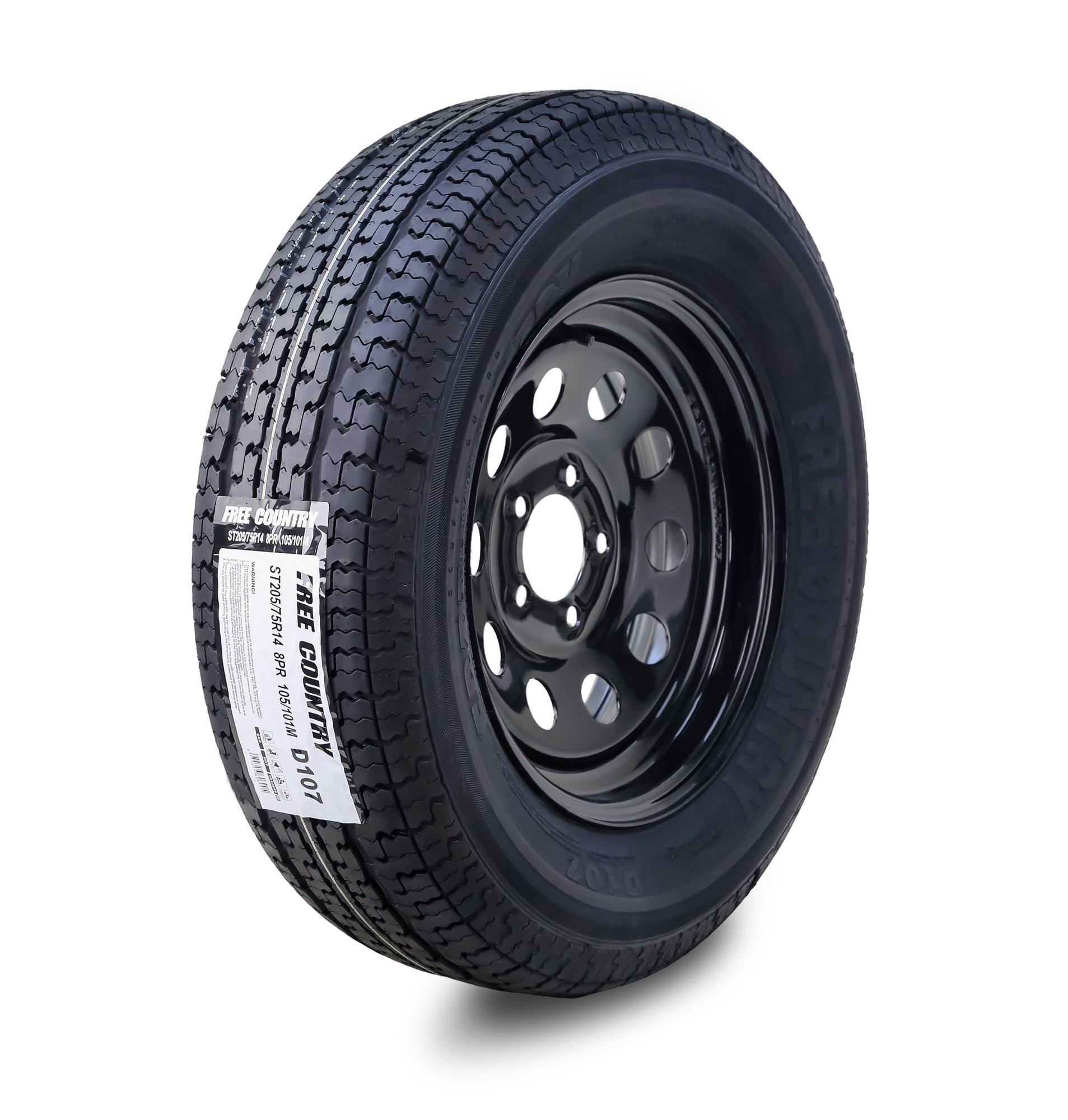 Abc Rim Free Country Trailer Tire Wheel Assembly ST205/75R14 8-Ply D 105M 5 Lug ...