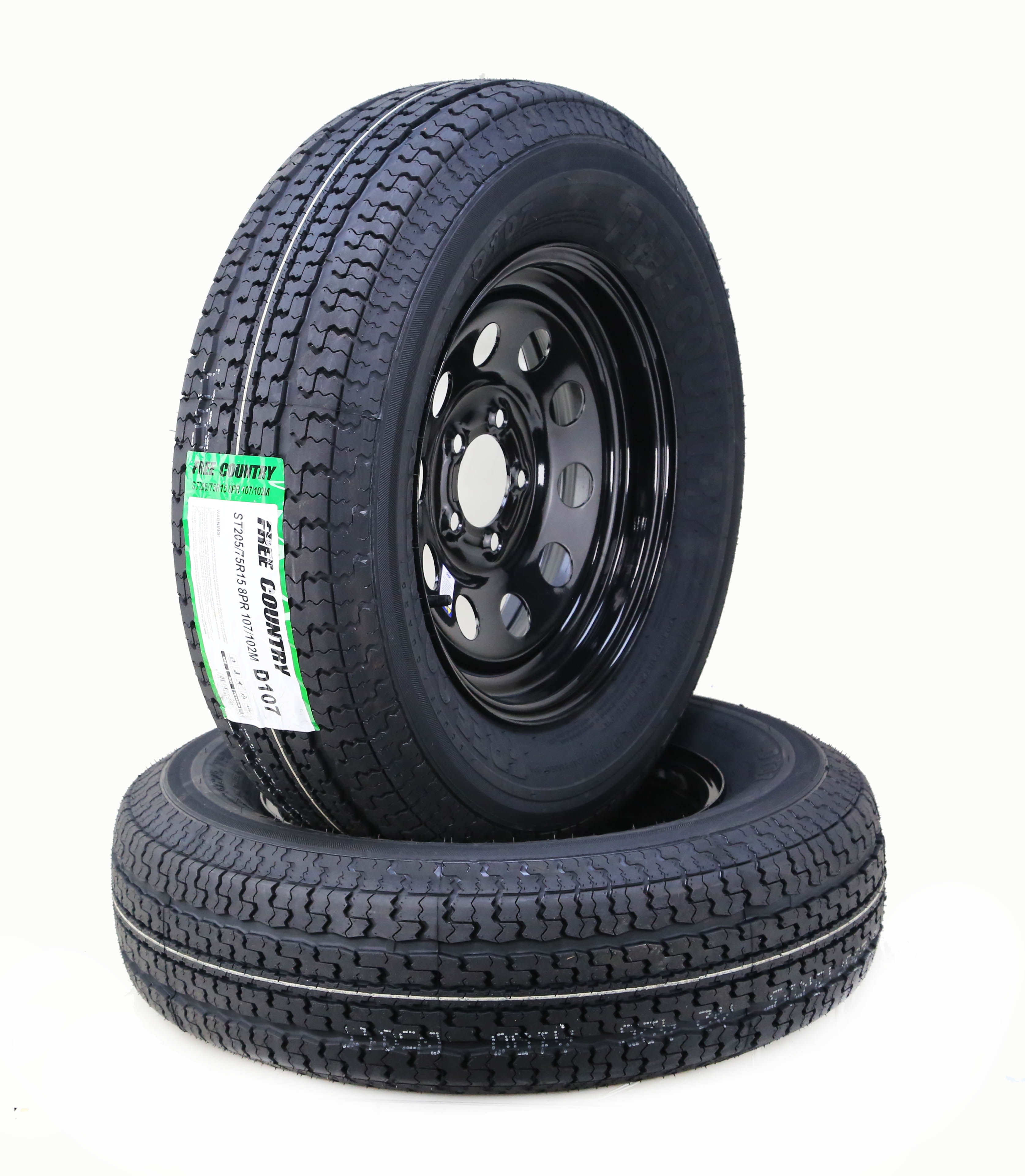 Steel Mod Rim Free Country Trailer Tire Wheel Assembly ST205/75R15 8-Ply D 107M 5 Lug ...