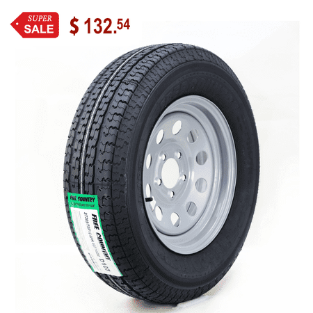 Free Country Wheel Assembly ST205/75R15 8-Ply D 107M 5 Lug on 4.5" PCD Silver Mod Rim Trailer Tire