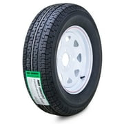 Free Country Trailer Tire Wheel Assembly ST205/75R15 8-Ply D 107M 5 Lug on 4.5" PCD White Spoke Rim