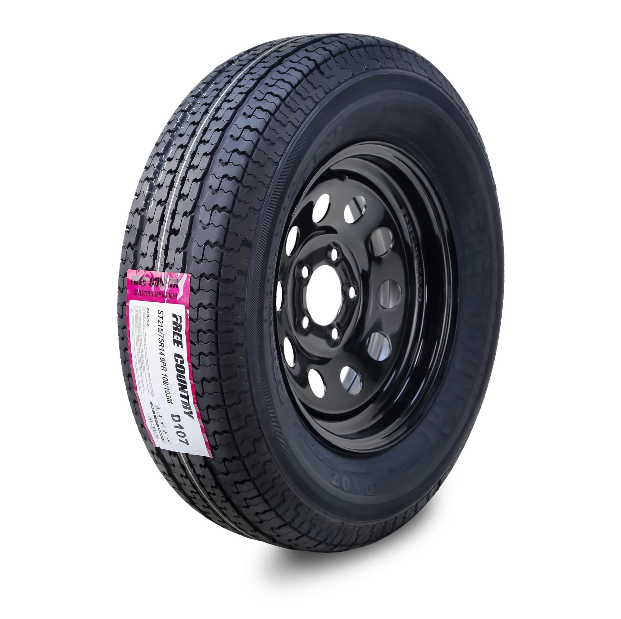 Free Country Trailer Tire Wheel Assembly ST215/75R14 8-Ply D 107M 5 Lug ...