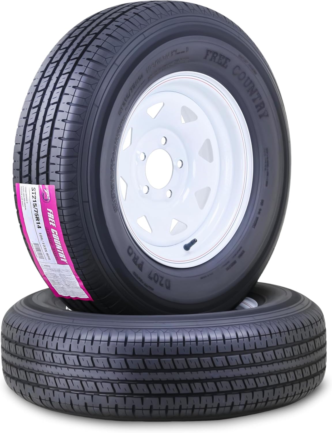Free Country Trailer Tire Wheel Assembly ST215/75R14 8-Ply D 107N 5 Lug ...