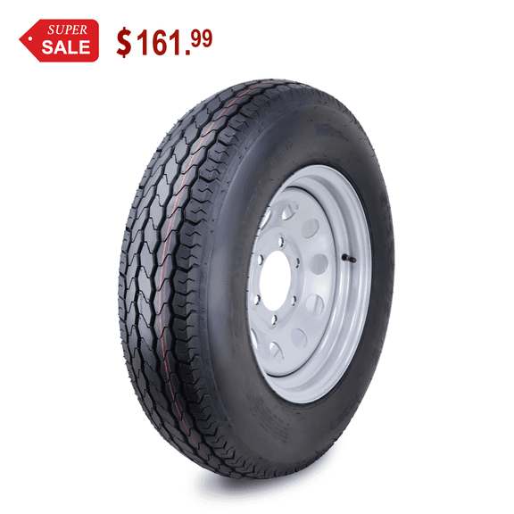 Free Country Trailer Tire Wheel Assembly ST225/75D15 8-Ply D 113L 6 Lug on 5.5" PCD Silver Mod Rim