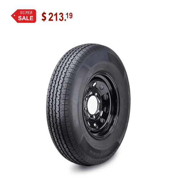 Free Country Trailer Tire Wheel Assembly ST225/90R16 14-Ply G 127L 8 Lug on 6.5" PCD Black Mod Rim