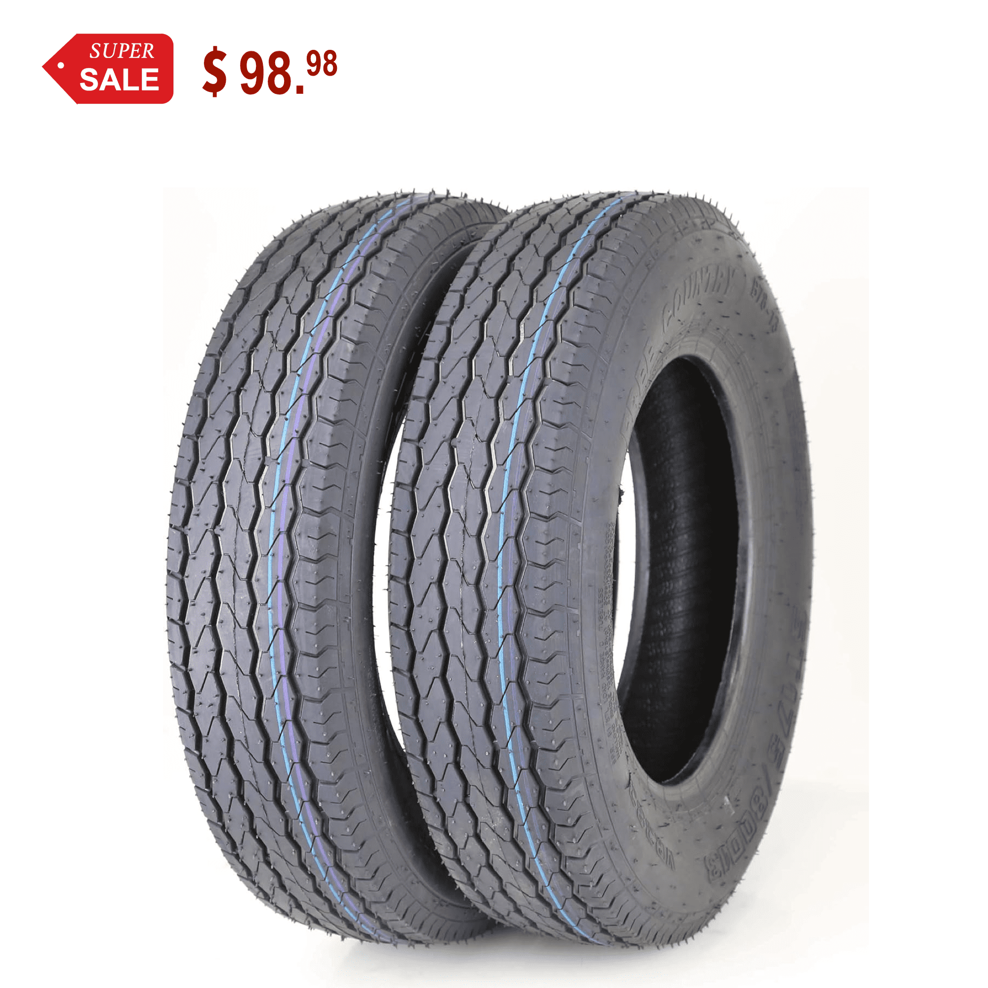 Free Country Trailer Tires ST 175/80D13 6PR - 11019, Set 2