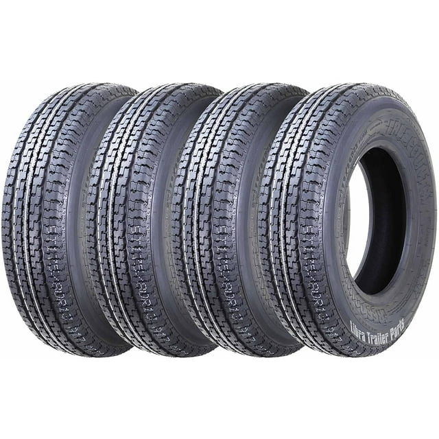 Set of 4 Free Country Trailer Tires, 185/80R13 6PR Load Range C (ST