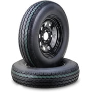 Free Country Trailer Tire Wheel Assembly ST205/75D15 6-Ply C 101L 5 Lug on 5" PCD Black Mod Rim, Set 2