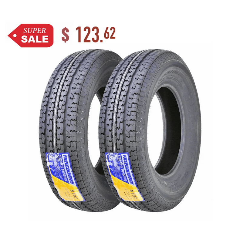 Free Country Trailer Tires ST 205/75R15 8 Ply /Load Range D w/Scuff Guard,  Set 2