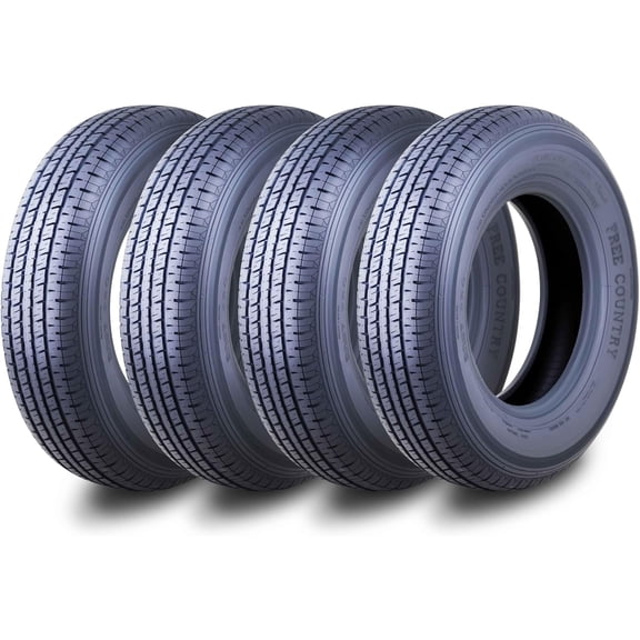 Free Country ST 205/75R15 8 Ply /Load Range D w/Scuff Guard Trailer Tires, Set of 4