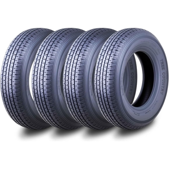 Free Country ST 205/75R15 8 Ply /Load Range D w/Scuff Guard Trailer Tires, Set of 4