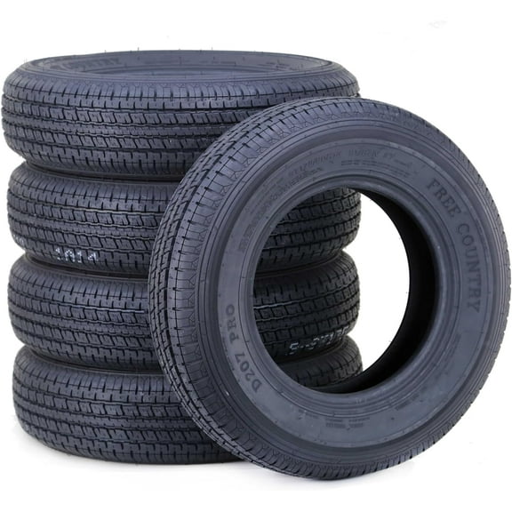 Free Country Trailer Tires ST175/80R13 6PR Load Range C w/Scuff Guard 91/87N, Set 5
