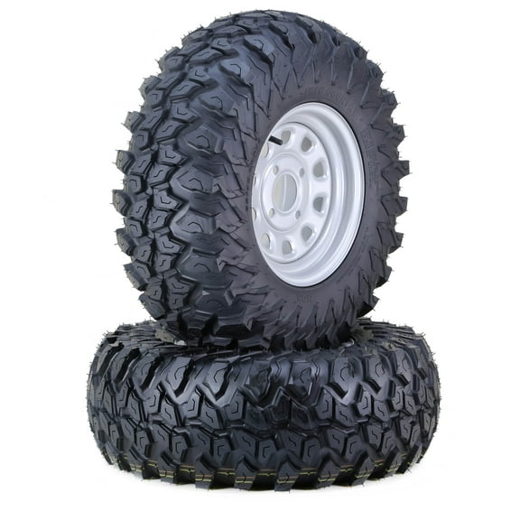 Free Country UTV Tire & wheel 25x10R12 Radial 8-Ply truck style on 4-110 PCD 5+2 Silver Wheel,SET 2