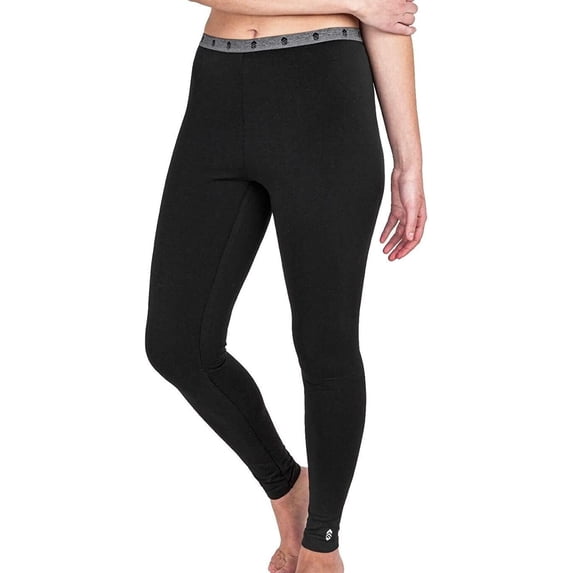 Free Country Women's 2-Pack MicroTech Heat Retention Base Layer Pant (Black, L)
