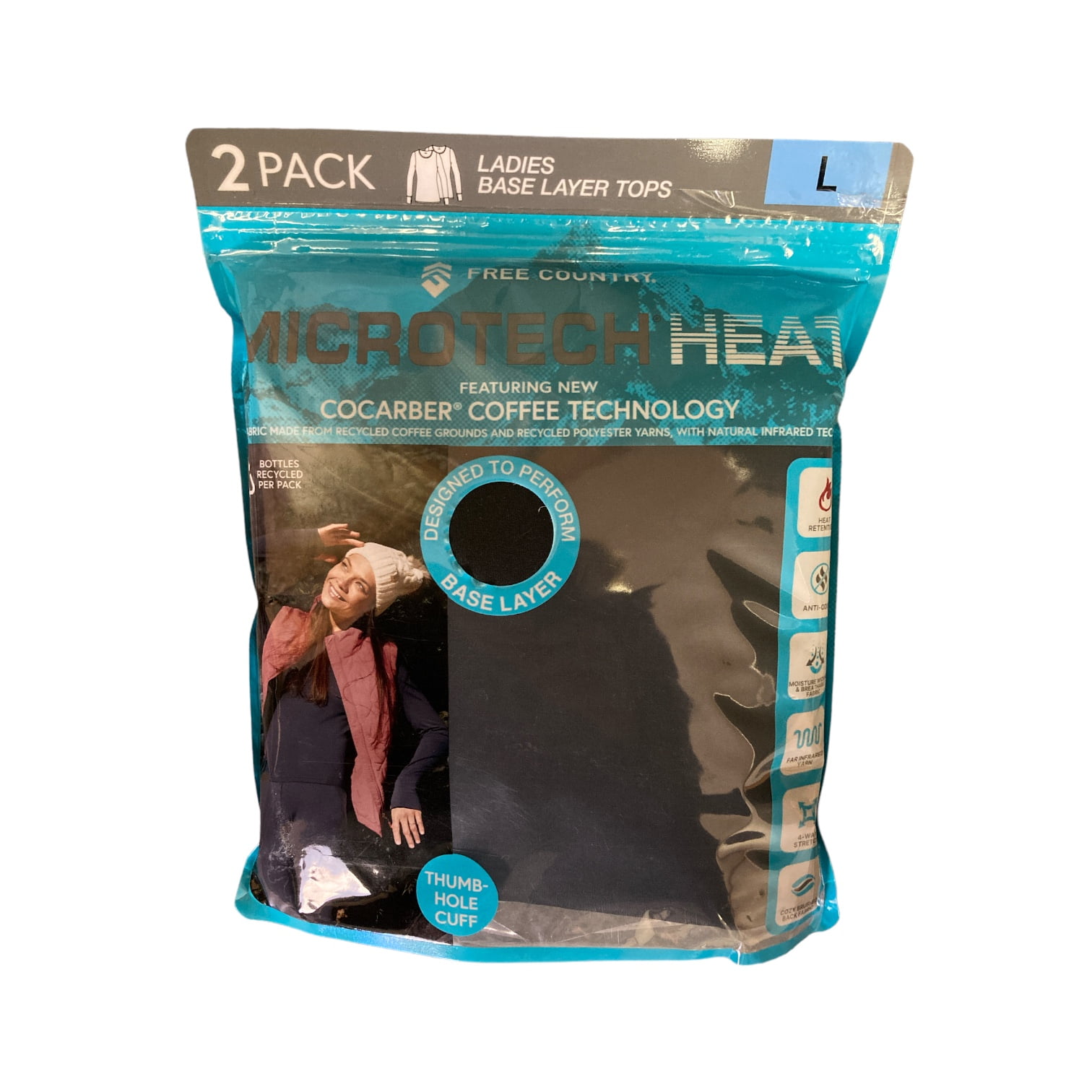 Free Country Women's 2Pack Microtech Heat Cocarber Base Layer Top (S