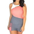 thumbnail image 1 of Free Country Women's 2-Piece Colorblock Tankini & Swim Short Set (Colorblock Coral, XXL), 1 of 2