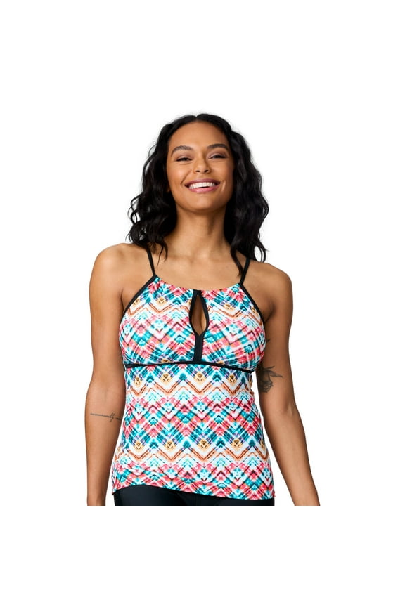 Women's 2-in-1 Keyhole Tankini Top Jadesea Zigzag Zest S