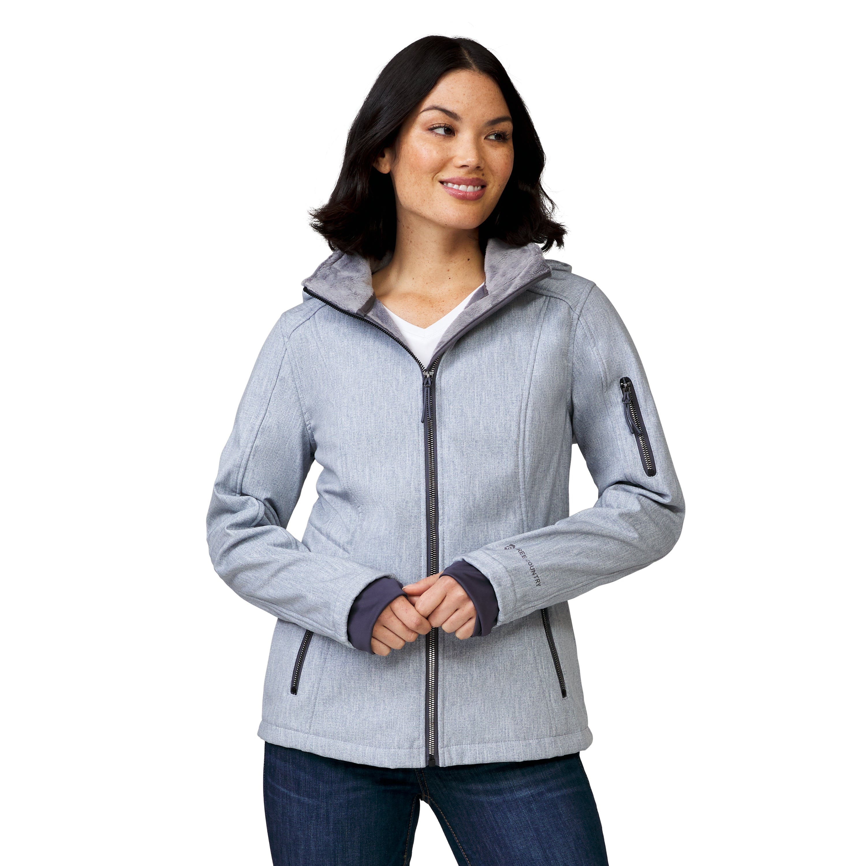 Free Country Women's Aeris II Super Softshell® Jacket Silver Chip S ...