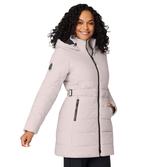 Free Country Women's Cirrus Quilted Long Puffer Jacket Birch XS