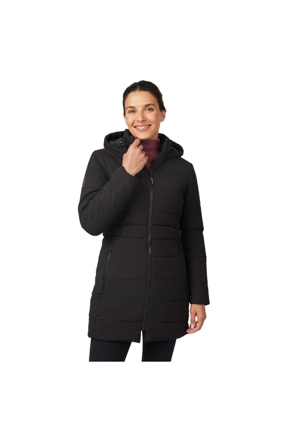 Women's Cirrus Quilted Long Puffer Jacket Black M