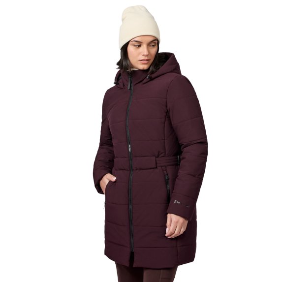 Free Country Women's Cirrus Quilted Long Puffer Jacket Jam XL