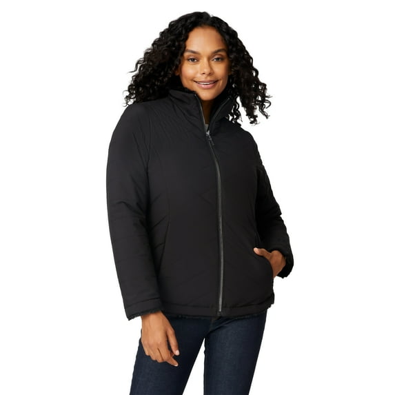Free Country Women's Cirrus Quilted Reversible Jacket Black M