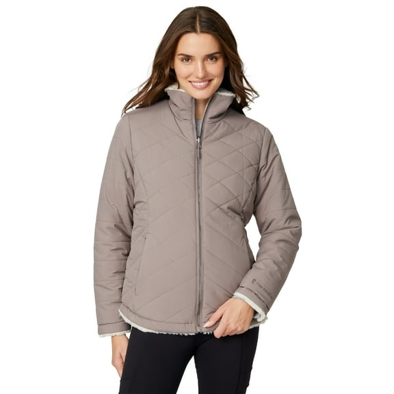 Free Country Women's Cirrus Quilted Reversible Jacket Mocha M